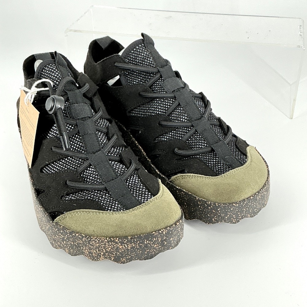 Asportuguesas City Men Size 46 Black Green Cork Bungee Sneakers NEW Cure $175